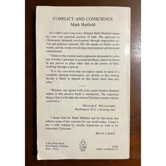 📕”Conflict and Conscience” (1971) by Mark O. Hatfield Vintage Paperback Book📕 - Picture 2 of 14